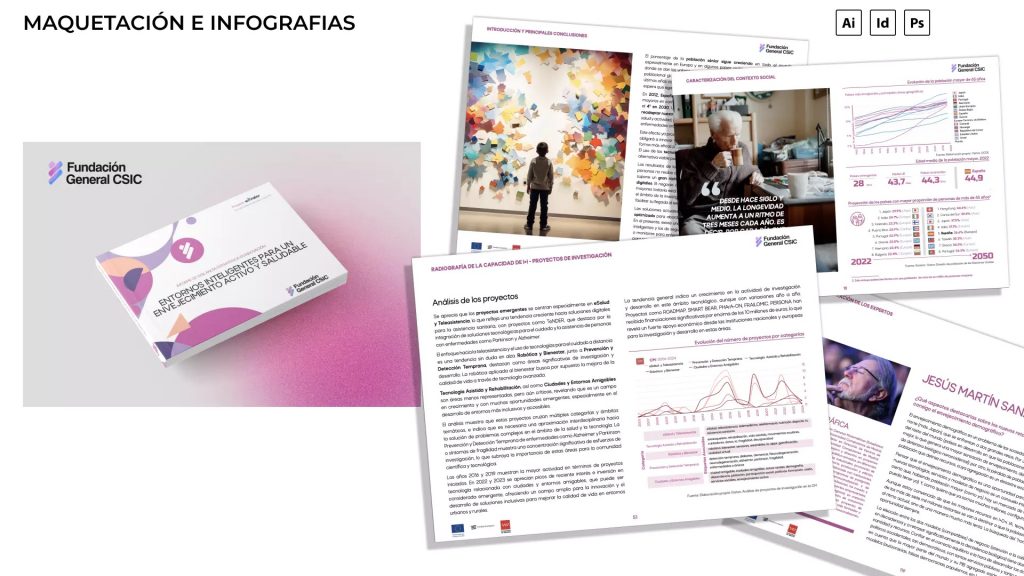 Trabajos de diseño y maquetación. Informe FGCSIC